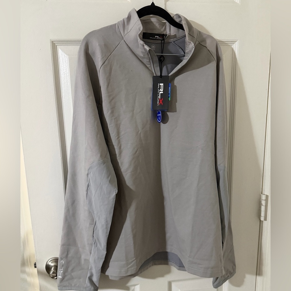 RLX Ralph Lauren Golf Quarter Zip Pullover Soft Grey XL NWT Performance